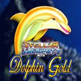 Dolphin Gold with Stellar Jackpots slot visual from Lightning Box Game available on thrillsycasino.eu